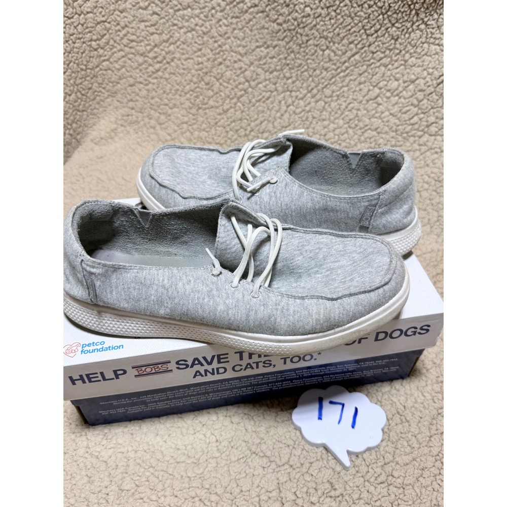 Skechers BOBS Skipper Summer Peak Gray Slip On Sneakers 113442W Womens 10 Wide